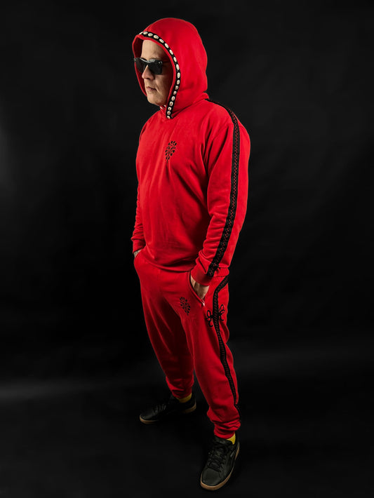 Czerwona dresowa bluza góralska